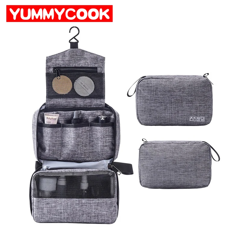 للطي الرجل حقيبة سفر لمستحضرات التجميل شنقا الحمام أدوات الزينة ماكياج حقيبة منظم كابل أجهزة إليكترونية حالة تخزين المنزل