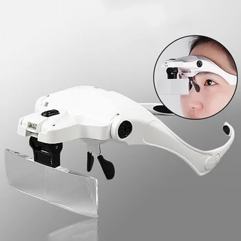 

1set Headband Eye Magnification Goggles Magnifying Glasses With LED Light For Beauty Tattoo Graft Eyelash Tattoo Accessories