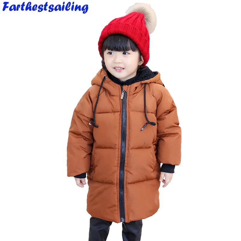 Новинка года; Детская осенняя куртка; зимняя верхняя одежда для мальчиков; пальто с капюшоном для малышей; пуховая хлопковая одежда для девочек; Детские плотные парки