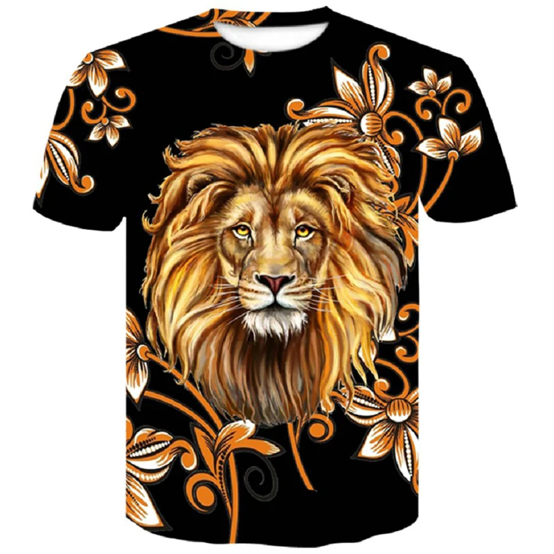 

2019 New Lion Men's T-Shirts 3D Print Short Sleeves black t shirt Harajuku Summer Hip Hop Men tshirt Tops Plus Size shirt xxxxl