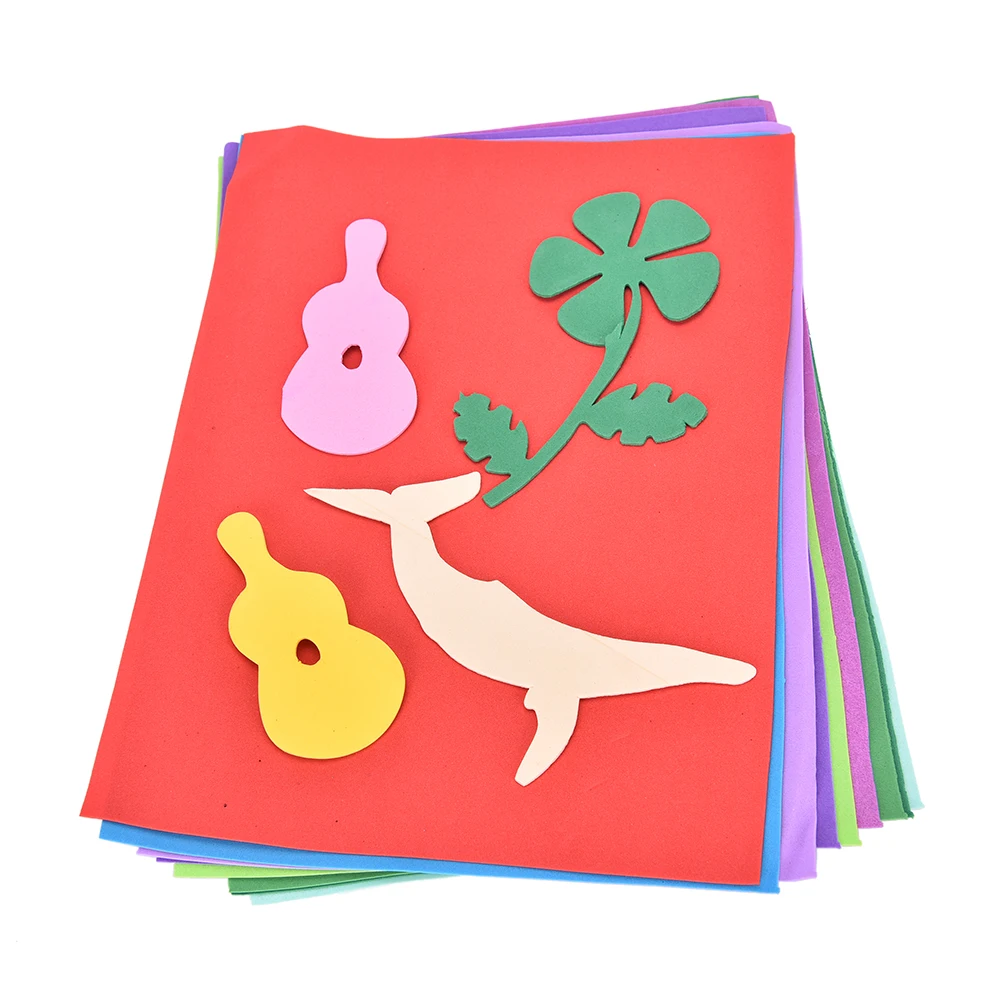 10pcs/lot Kids Handmade DIY Hand Craft Thicken EVA Foam Paper Seat Cushion Replacement Upholstery Per Sheet Random Color | Канцтовары