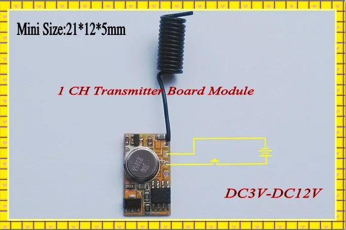 EV 1527 пульт дистанционного управления микро радио передатчик PCB 315/433 1CH Входная мощность передающий сигнал для автомобиля автобуса грузовика GSM домашняя сигнализация