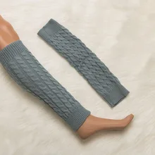 Модные женские зимние гетры, вязаные гетры до колена, вязаные простые леггинсы, 5 цветов, мягкие гетры