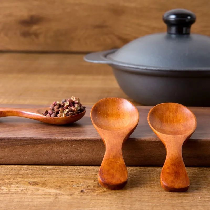 Mini Wooden Spoon 8cm Small Kitchen Spoon Sugar Salt Spice Spoon Short Handle Wood Tea Coffee Scoop Wooden Utensils Kitchen Accessories (5)