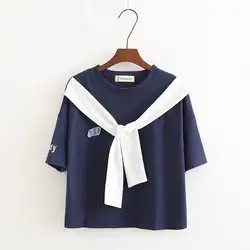 Новая футболка Для женщин летние модные короткие шорты с принтом Смешные изделия из хлопка футболка леди