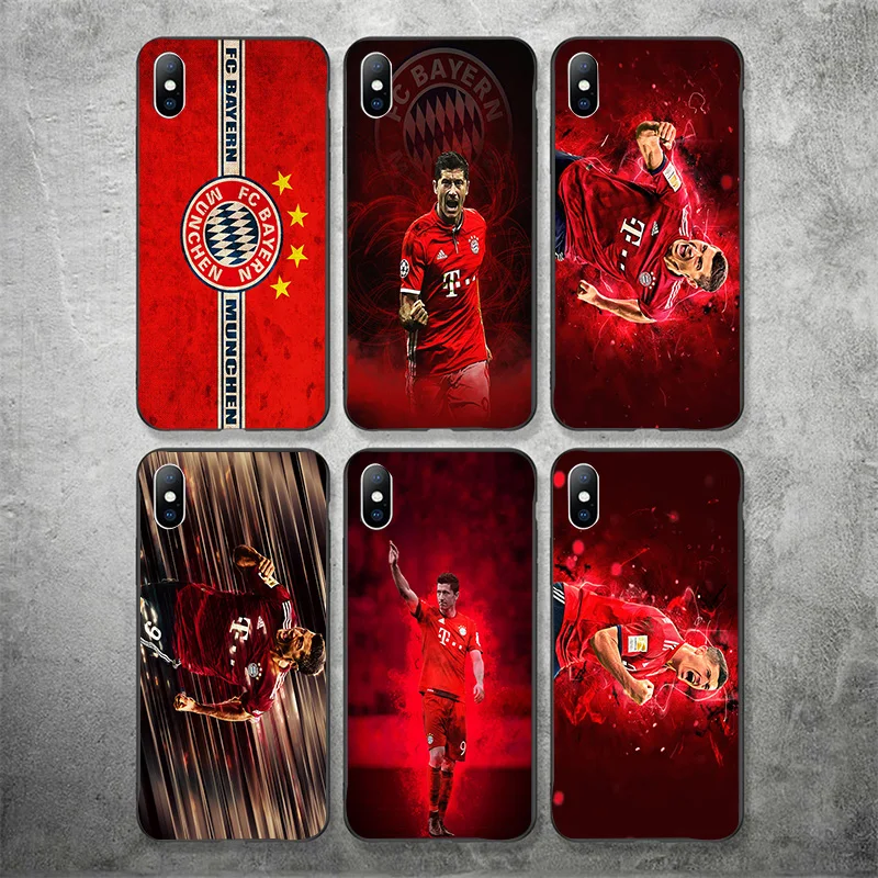 

Yinuoda Bayern Munich Team Phone Case Picture For Lewandowski Black Soft TPU Cover For iPhone X XR XS MAX 7 8 7plus 6 6S 5 Case