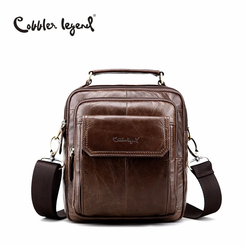 Cobbler Legend Genuine Leather Shoulder Bag For Men Natural Cowskin Small Travel Bag Man Vintage ...