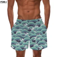 FORUDESIGNS Surf синяя волна Летние повседневные шорты для мужчин Фирменная Новинка пляжные шорты для женщин Твердые дышащии эластичные для талии модные