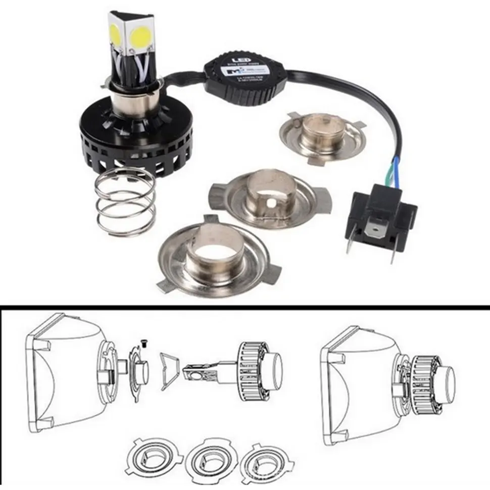 

5pcs H4 Headlight 360 LED Light Bulb Headlamp for Harley Motorcycle