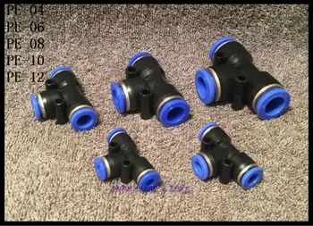 

15Pcs/Lot PE12 12mm Push In Equal Tee Straight Fittings Pneumatic Quick Connectors Brand New