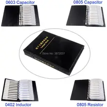0603 0805 0402 SMD резистор конденсатор катушка индуктивности образец книга Ассортимент Комплект