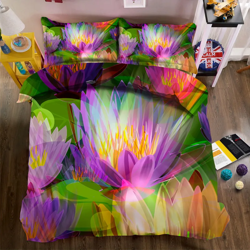 3D flowers bedding bed sheet set bedclothes Super king duvet cover sets