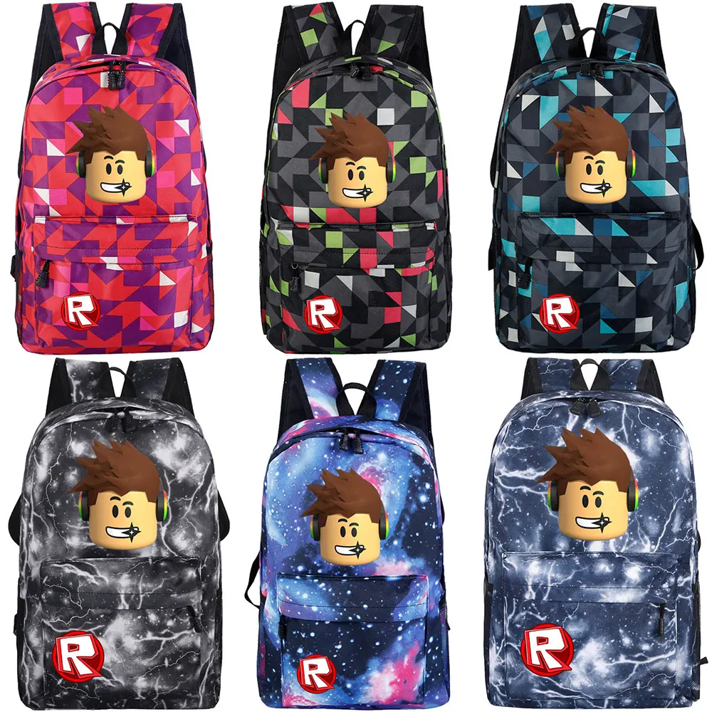 

2018 Cartoon Head Galaxy Roblox Games Letter Boy Girl School bag Women Bagpack Teenagers Schoolbags Canvas Men Student Backpacks