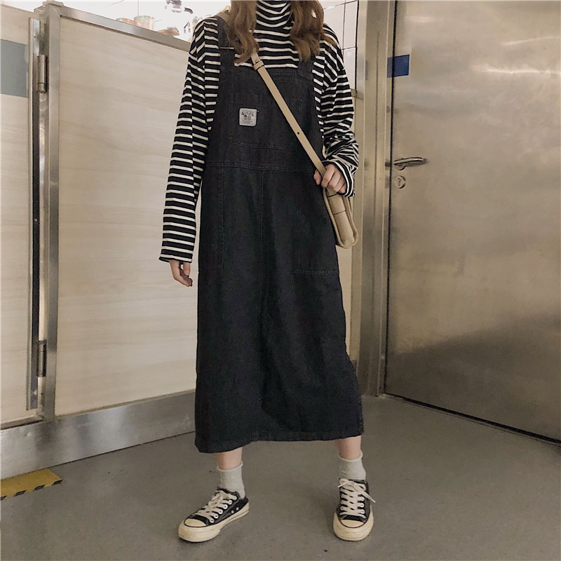 Mid-Calf Denim Overalls