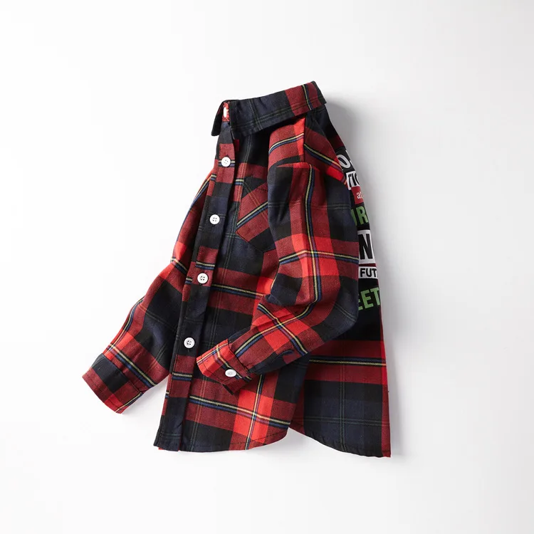 Новое поступление, клетчатая письменная рубашка для девочек детские повседневные хлопковые блузки в Корейском стиле Модная брендовая одежда для детей LC257