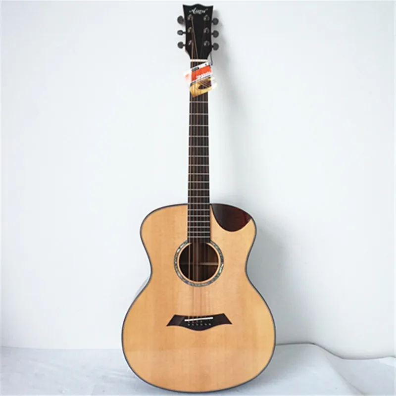

Aiersi Brand Handmade 40 Inch Bowl Cutway Solid Top Acoustic Guitar SG02ARCN