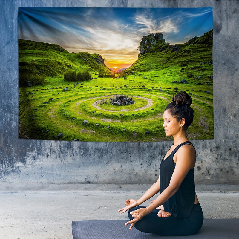 

Mountain Meditation Chakra Tapestry Indian Tapestry Wall Hanging Wall Cloth Chakra Tapestries Psychedelic Yoga Carpet Home Decor