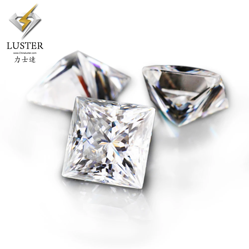 

Beautiful white moissanites stone 3*3~18*18mm Princess Cut square make popular rings vintage gems ring