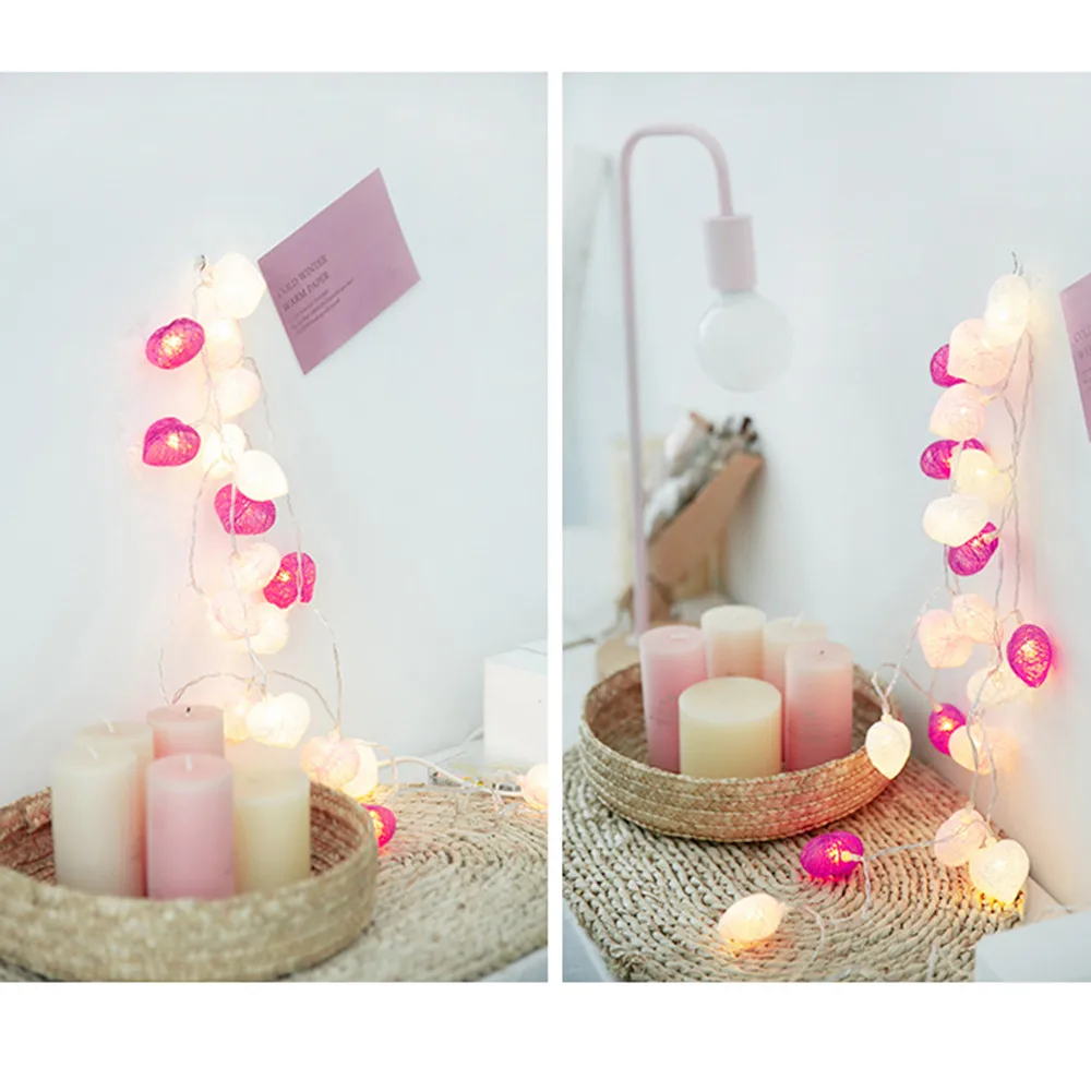

2018 New Heart-Shaped String Lights Cotton Line Love Heart Light String is flashing #NE925