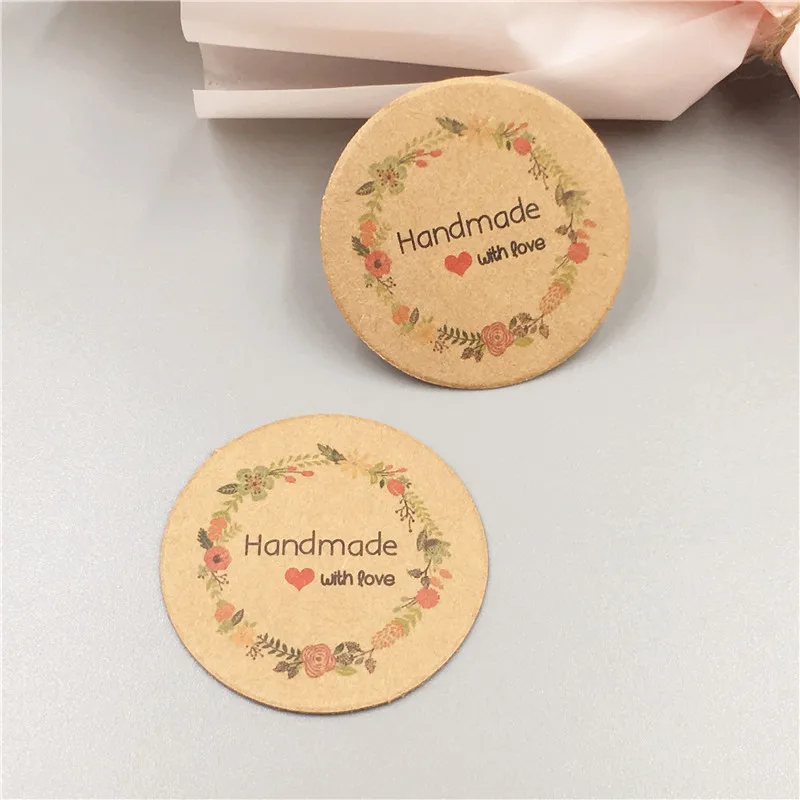 

100pcs/lot handmade diameter 4cm No hole Round Blank Colorful Cardboard diy design Small Card Price Labels Card