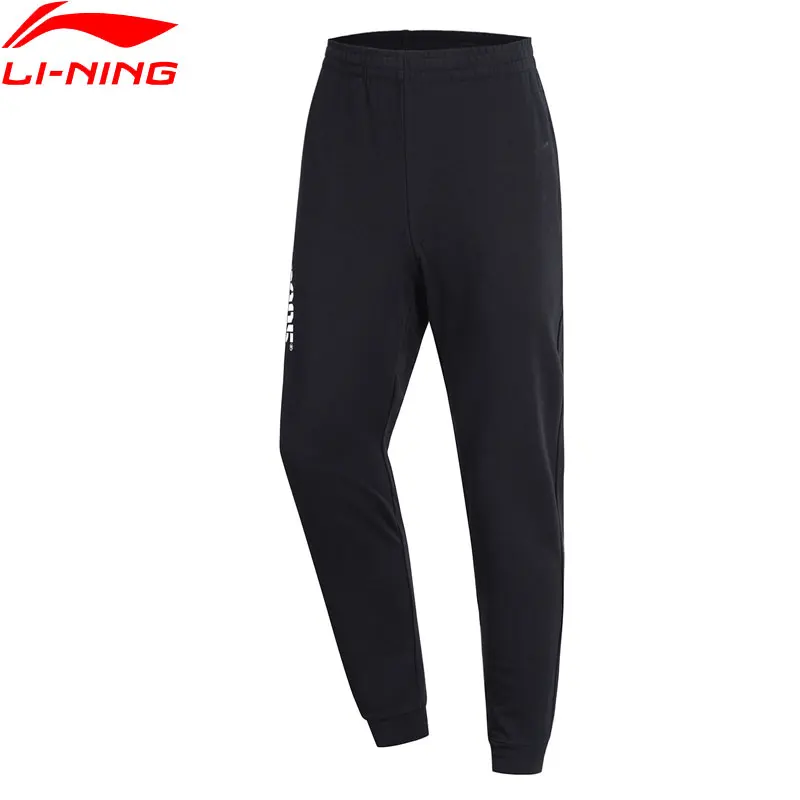 Li-Ning мужские баскетбольные спортивные штаны BAD FIVE, 88% хлопок, 12% полиэстер, обычная посадка, спортивные штаны AKLP011 CJFM19