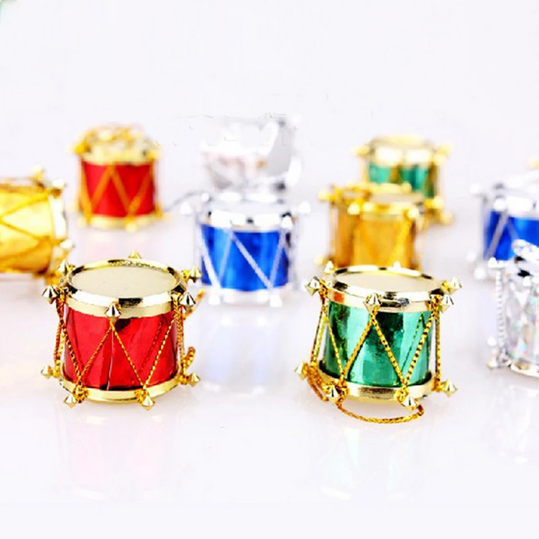 

Christmas Decorations for Home 12PCS Mini Drum Pendant Xmas Tree Hanging Decor Drop Ornaments Festival Party Home Supplies