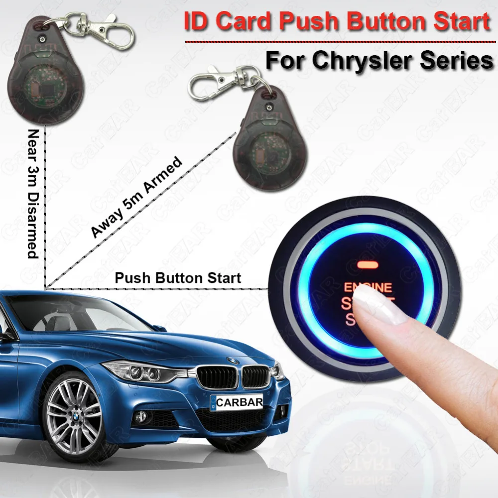 RFID Push Button Start One Start Stop Button for Chrysler with ID Card