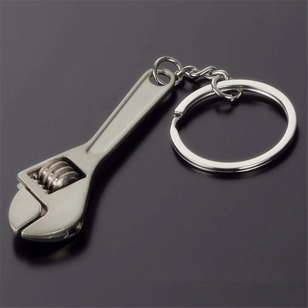 Мини инструменты брелок с гаечным ключом серебряный металлический ключ для авто кольцо высокого качества имитация гаечного ключа брелок ювелирные изделия брелоки подарок - Цвет: Silver Color