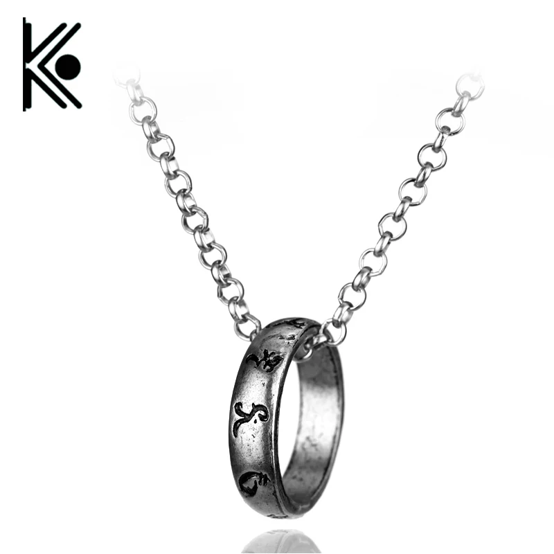 

The Mortal Lnstruments City Of Bones Angelic Power Morgenstern Family Ring With leather Chain For Men Gift Jewelry