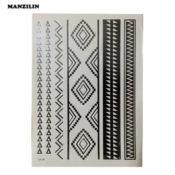 

Unique Design Silver Temporary Tattoo Bracelet Flash Metallic Tattoos