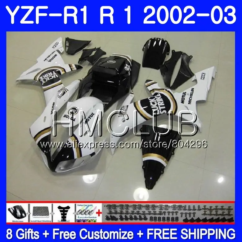 

Body For YAMAHA YZF-1000 YZF R 1 YZF 1000 YZFR1 02 03 109HM17 YZF1000 Lucky Strike YZF R1 2002 2003 YZF-R1 03 02 Fairings Frame