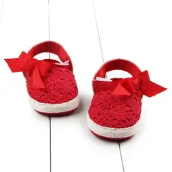 2017 летние дышащие детские тапки ботиночки для новорожденной первые ходунки мягкая подошва Нескользящая обувь для кроватки 0-18 месяцев