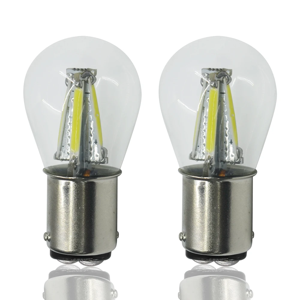 2 шт. S25 P21w 1156 Ba15s 1157 Bay15d Светодиодная лампа накаливания Cob Поворотный Светильник