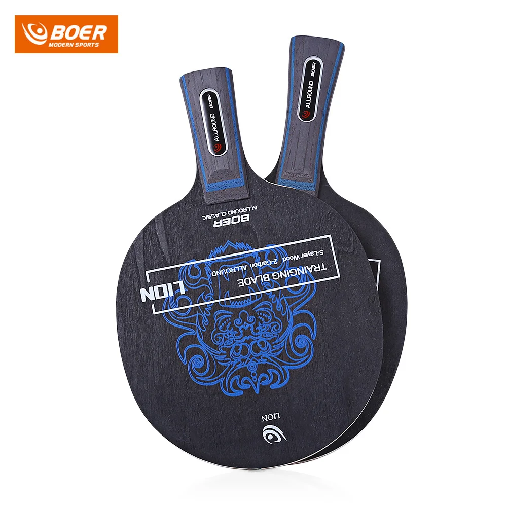 

BOER 1pcs Outdoor Lion Pattern Table Tennis Ping Pong Racket Training Blade Horizontal Grip Straight Grip Ping Pong Racket
