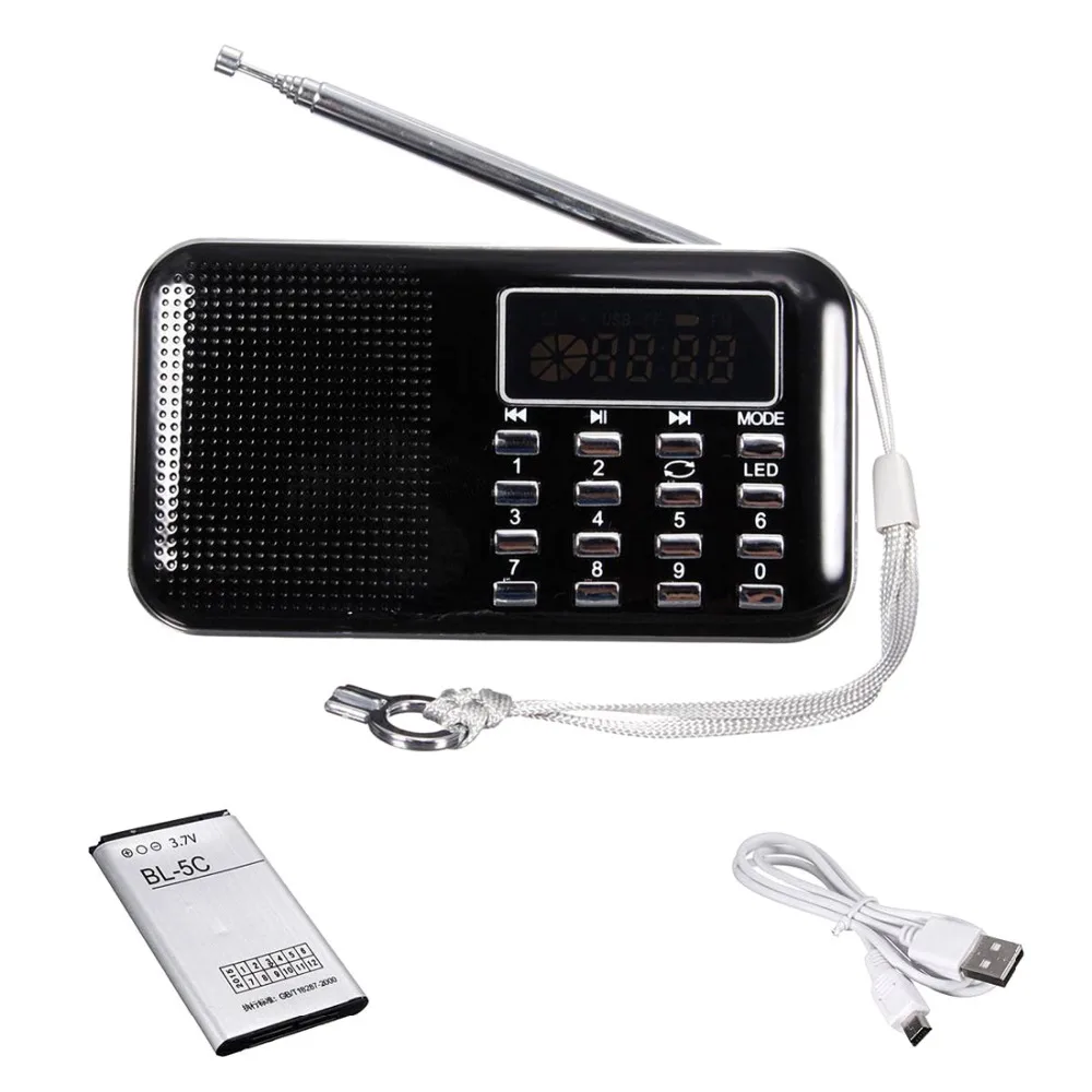 Портативный fm радиоприемник Мини ЖК цифровой USB TF/Mini SD карта 16 Гб MP3 стерео