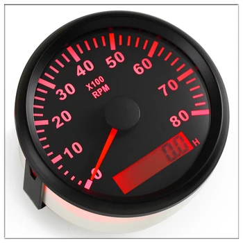 

85mm Tachometer car Round Pointer Display 8000 RPM Gauge fit Auto Vessel Car and Hour meter 12V 24V With Back light