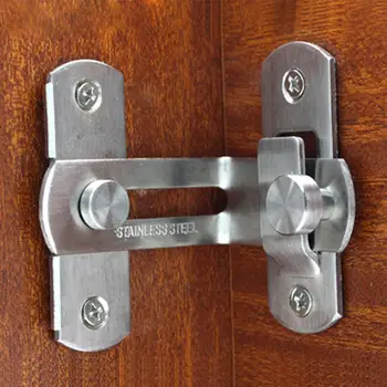 

1 Piece Security Door Stainless Steel 90 Degree Door Buckle Sliding Lock Right Angle Corner Pin for Latch Door Bolt