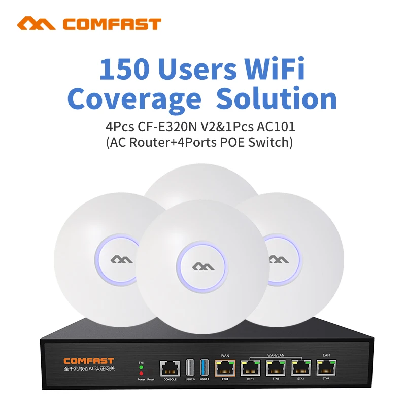 Домашний Wi Fi роутер Comfast 4 шт. потолочный точки доступа для дома 1 порта 48 В POE AC