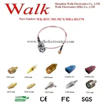 MCX BNC ВЧ-кабель/MCX интерфейсный кабель/кабель с байонетным коаксиальным разъемом антенны: BNC Переходник штекер прямо к штекер MCX правый угол с rg178 кабель