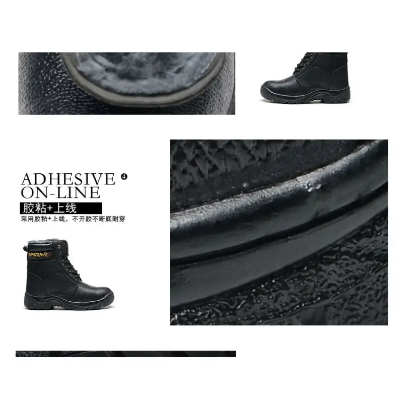 AC13018 Прямая с фабрики супер теплый черные защитные ботинки/стальной носок рабочие сапоги/Промышленные износостойкие сапоги для мужчин