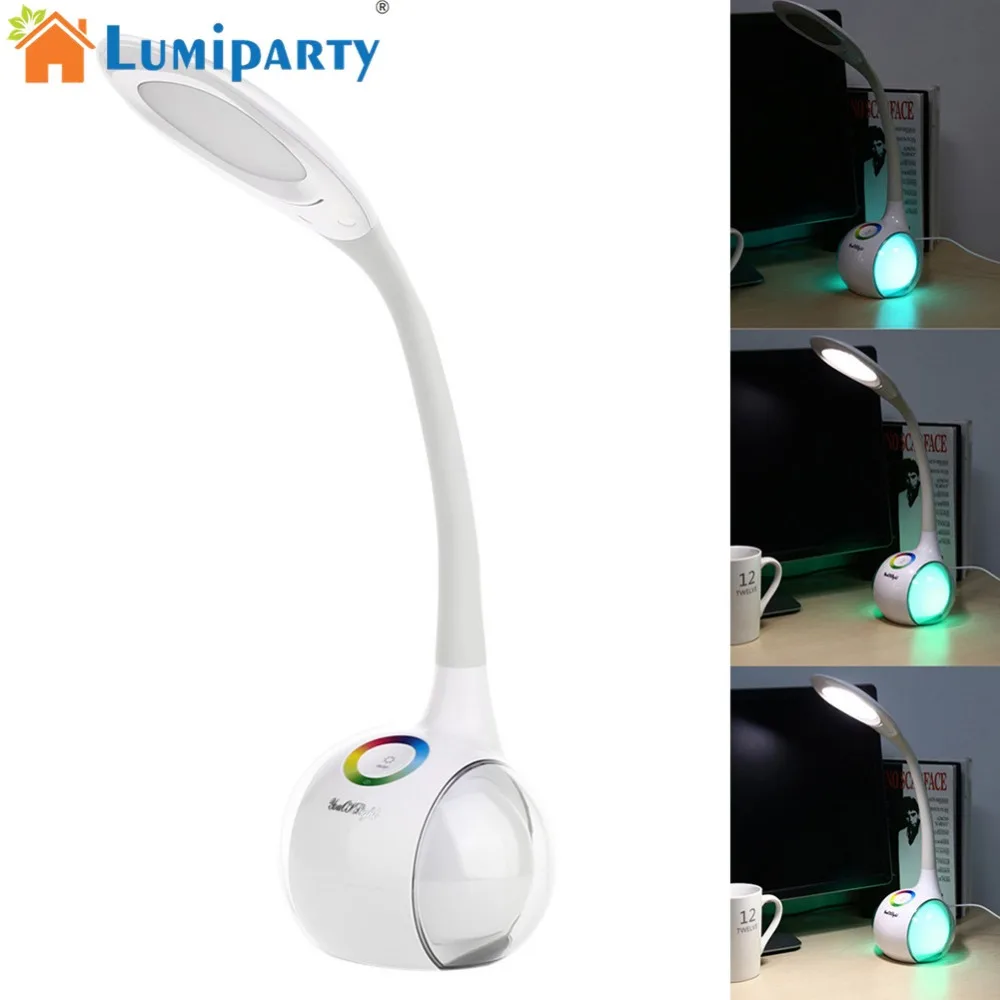 

AKDSteel USB Charging 34 LED Table Light Intelligent Lamp Colour-Changing Pedestal Flexible Goose Neck Bed Lamp Decoration Gift