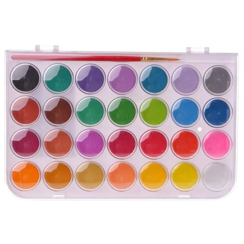 28 colors Цветные однотонные пигментные акварельные краски набор для рисования ручки-щетки для воды - Цвет: 28 colors