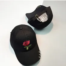 Новая летняя женская Повседневная Бейсболка Цветочная шапка с вышивкой Кепка розовая черная белая кепка Snapback женская мужская повседневная Кепка s