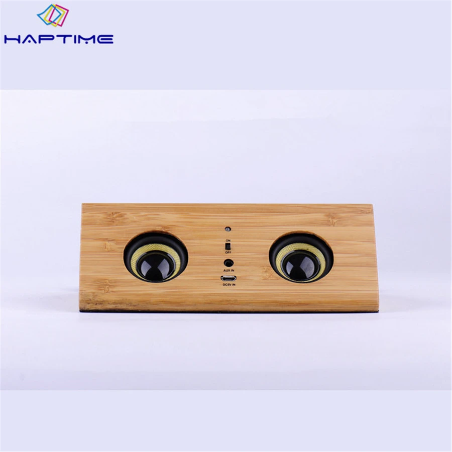 Haptime Wooden Induction Speaker Handmade Portable Stereo Speaker