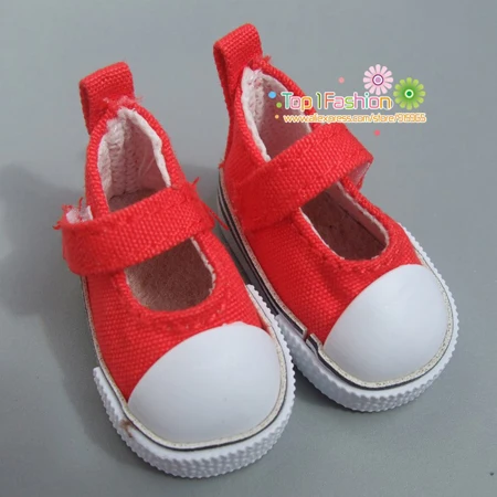 Color choosed 5cm Canvas Sneaker For 1/4 BJD Doll Mini Toy Shoes Bjd Shoes for Russian diy fabric Doll shoes 12