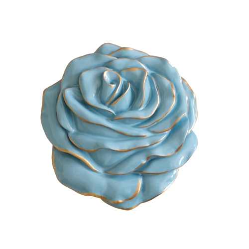 blue - s 3D пластиковые розы настенная наклейка картина мастерство для стены гостиной спальни ТВ фоновое украшение стены для украшения дома - Цвет: blue - s
