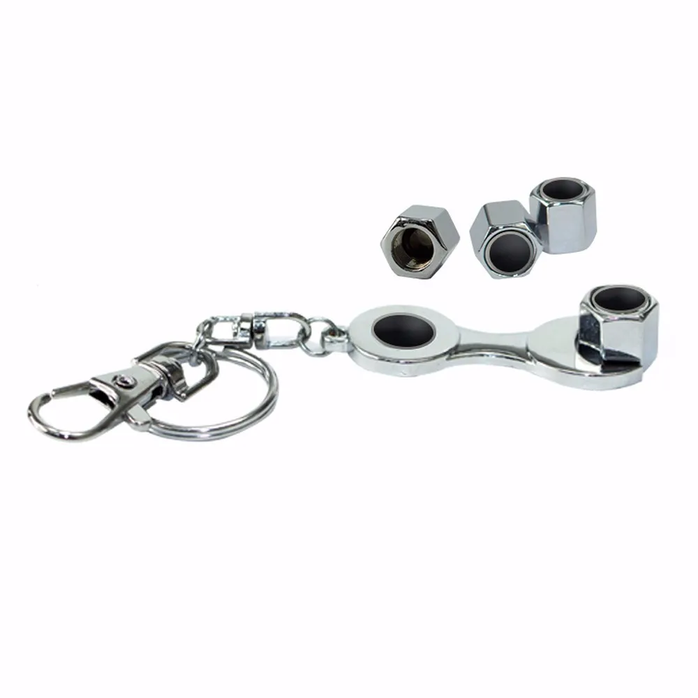 

CNSPEED Car Wheel Tire Tyre Valve Caps with Mini Wrench Keychain Key For BENZ BMW Honda Toyota Nissan Volkswagen Tyre Stem Cap