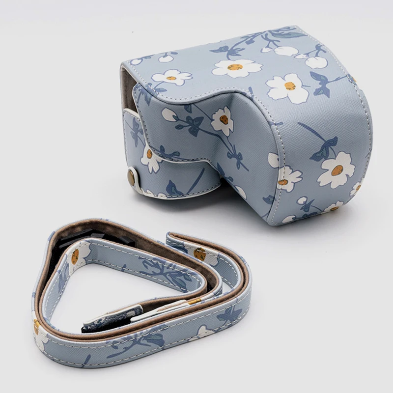 

Roadfisher Blue PU Leather Camera Bag Insert Case Cover Strap Belt Fit Sony A6000 A6300 A5000 A5100 5R/T RX100M3 RX100M4 16-50mm