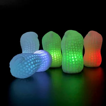 

High Quality 1 pc PVC Cute 7 Colors Changing LED Creative Peanut Design Table Lamp Night Light Bedroom Decoration for Children
