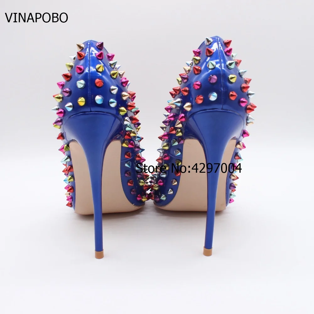 Free-shipping-fashion-women-pumps-Blue-multi-color-spikes-pointed-toe-high-heels-sandals-shoes-boots (3)